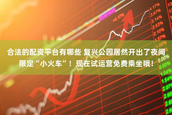 合法的配资平台有哪些 复兴公园居然开出了夜间限定“小火车”！现在试运营免费乘坐哦！